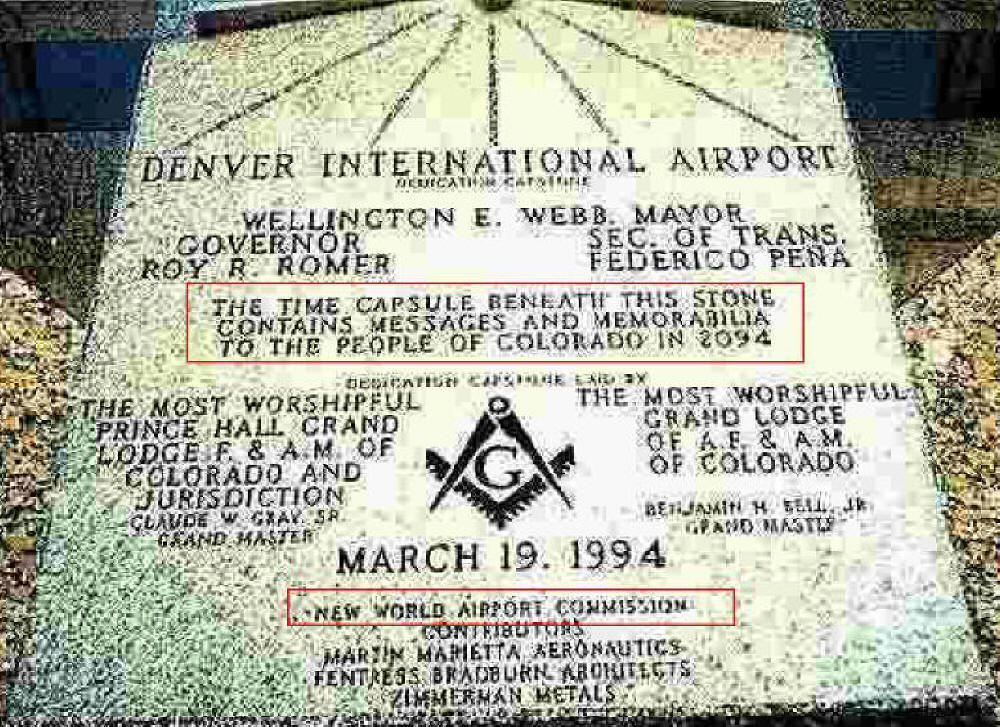 Denver New World Airport Masonic Keystone