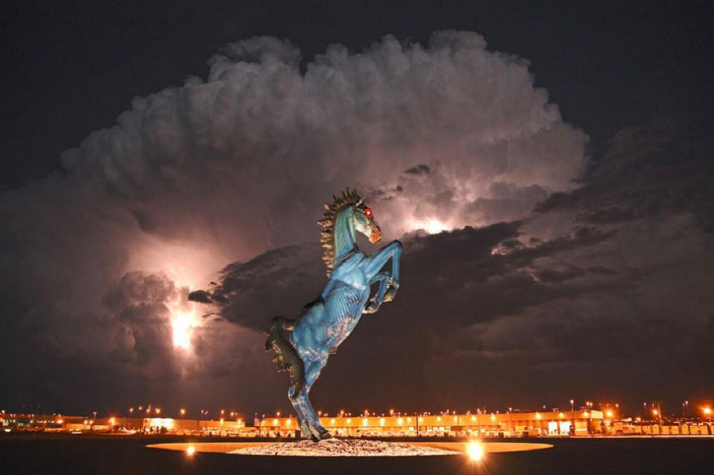 32 foot sculpture of the horse of the apocalypse at Denver New World Airport DIA