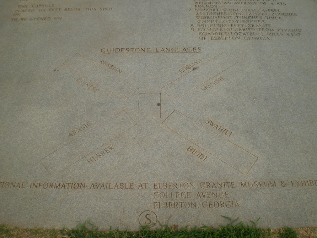 The Georgia Guidestones languages