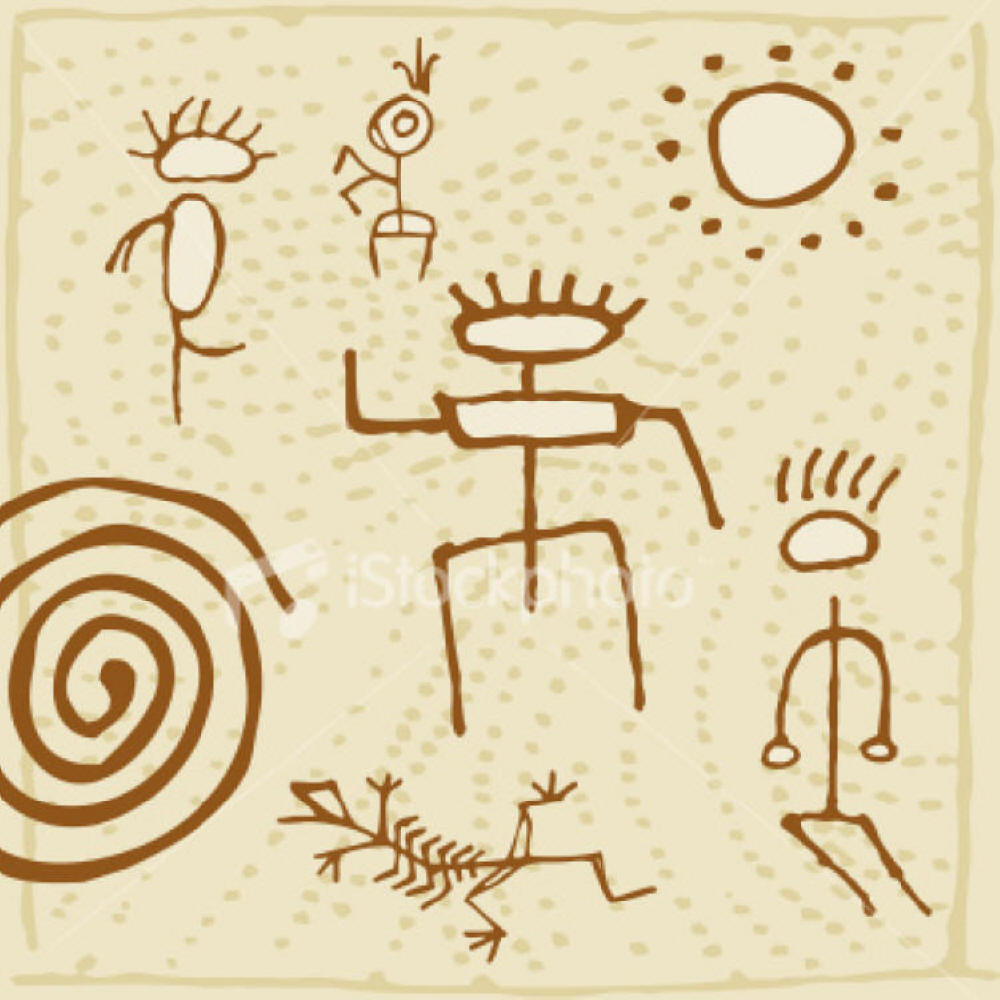 Spirals, devils, and dead things seem to be the subject of this petroglyph